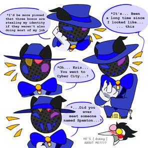 id: several digital character concepts of Mike the darkner from Deltarune /end id