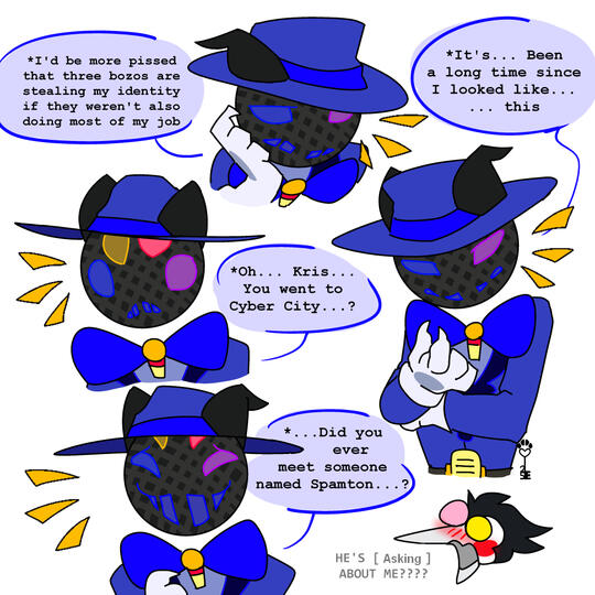id: several digital character concepts of Mike the darkner from Deltarune /end id